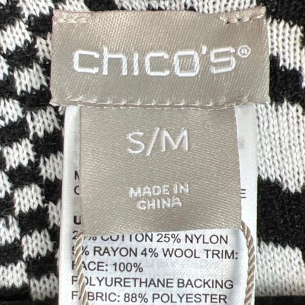 Chico’s Ruana Wrap Size S/M Zebra Mixed Knit NWT Colorblock Patchwork Versatile - Picture 8 of 11